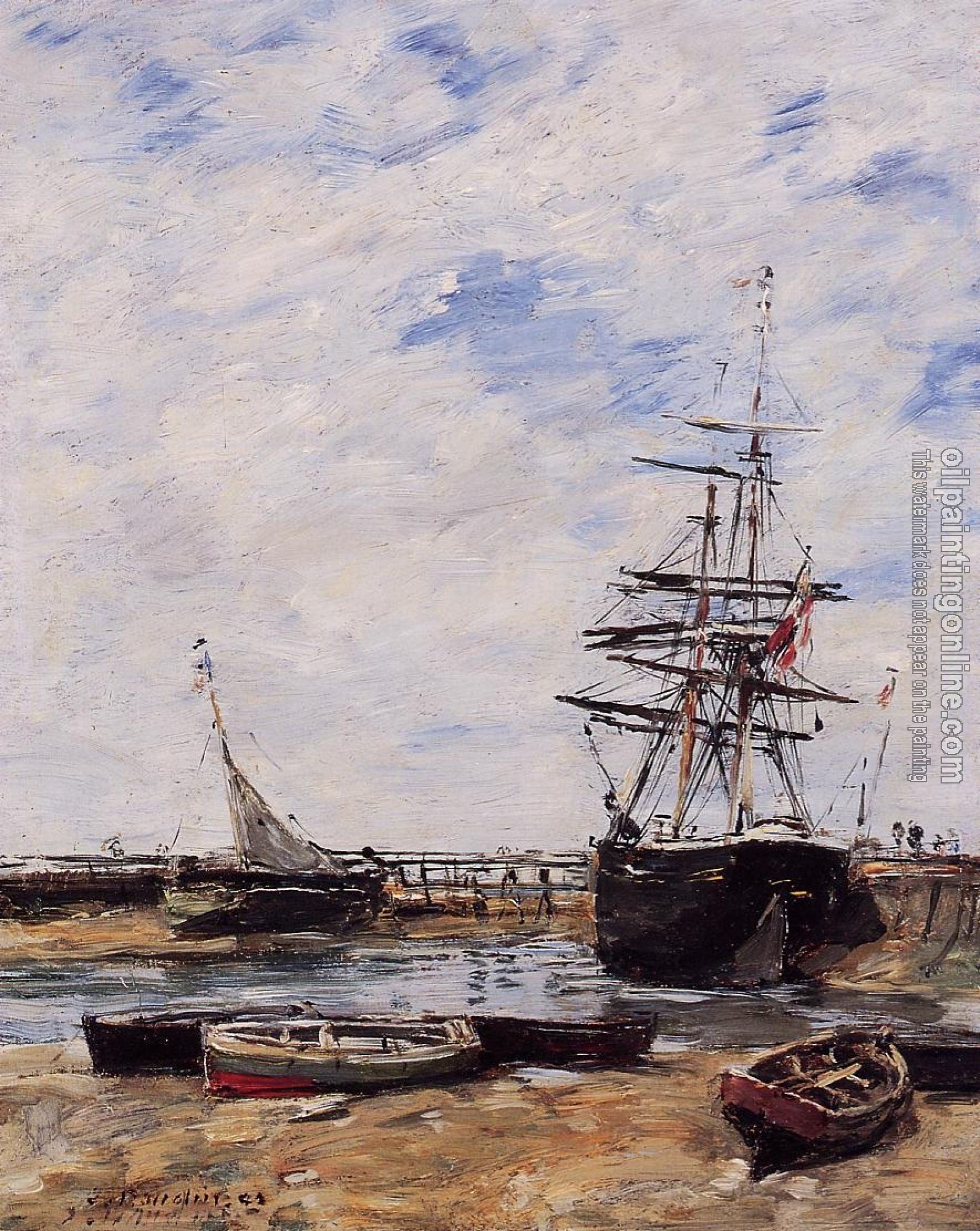 Boudin, Eugene - Trouville, Low Tide